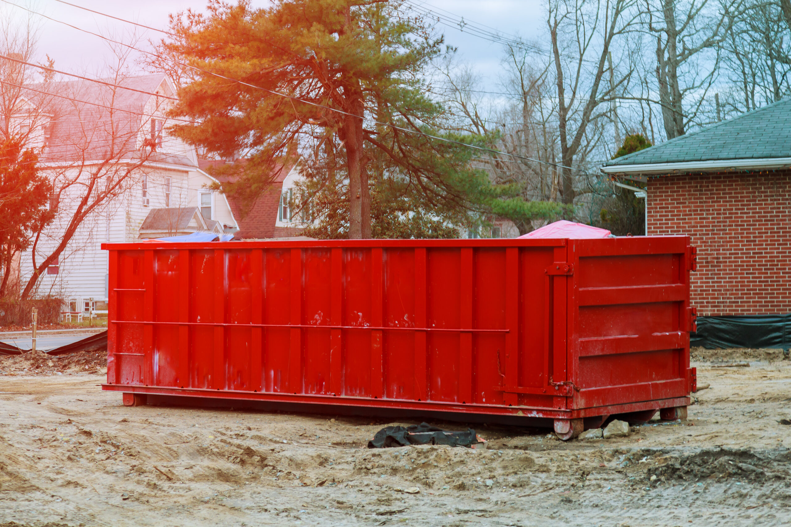 location conteneur chantier rouge